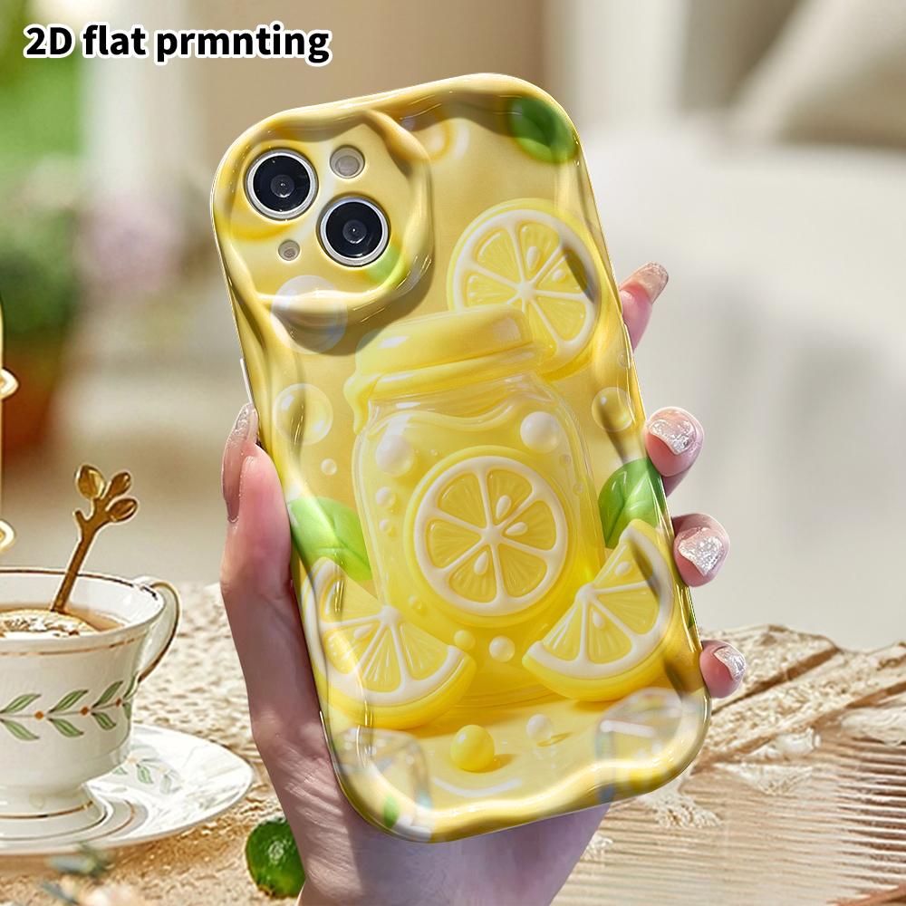 Phone Case: 2D Flat Design, Suitable for iPhone 18 17 16 15 14 13 Pro Protective Case, Lemon Glass Jar, Perfect Christmas and Halloween Holiday Gift