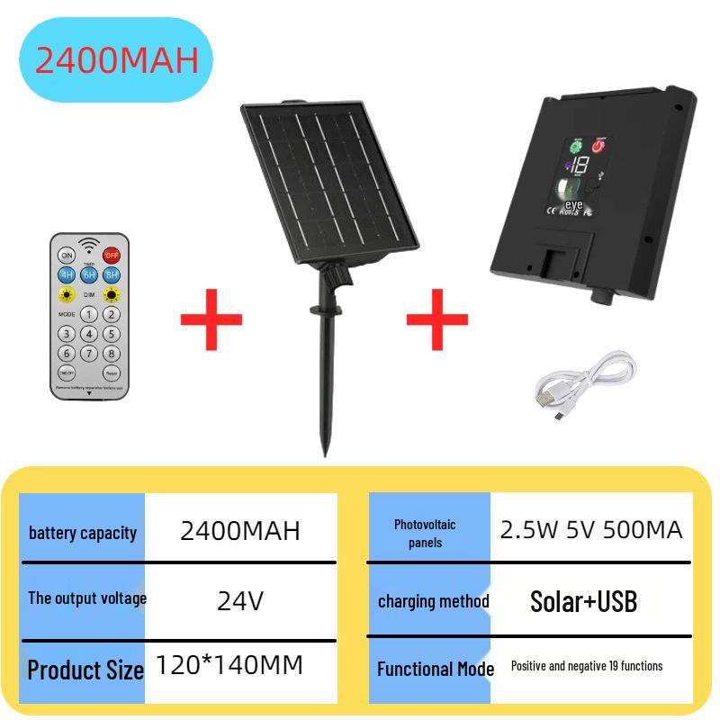 24V Solar Charging Panel with Copper Wire, Outdoor Low Voltage Light, Portable Remote Control, USB Interface, Energy Storage, Photovoltaic Accessory.
