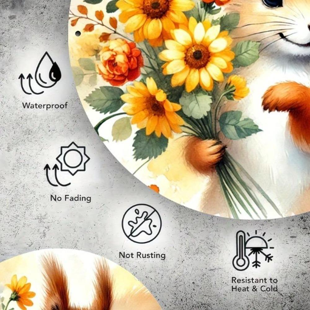 Vintage Squirrel Metal Tin Sign Wall Art Retro Rustic Decor Inspirational Quotes Weatherproof