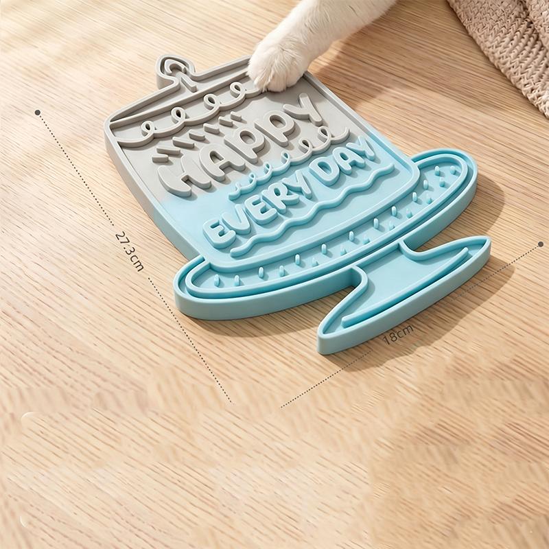 

Colorful Cake Design Cat Lick Mat Food Grade Silicone Slow Feeder Pad Non Slip Suction Licking Mat For Anxiety Relief синій