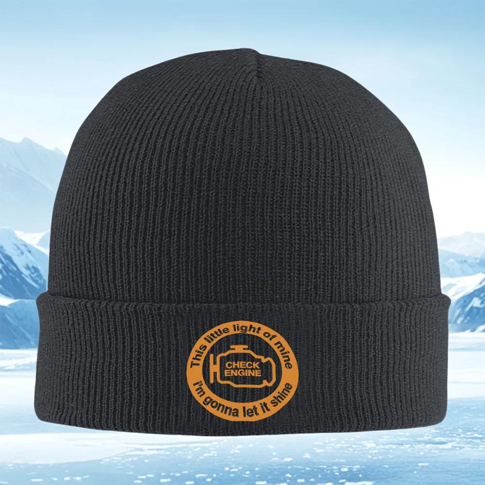 New Engine Light of Mine Gonna Shine Men Women Unisex Knitted Hat Beanie Pullover Cap Winter Thermal Warm Christmas Outdoor Cycl