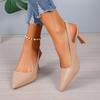 Stiletto Heel, Breathable Chic Women's Slingback Shoes | Pointed Toe, Sparkle Accent, Versatile for All Seasons, Microfiber Cover