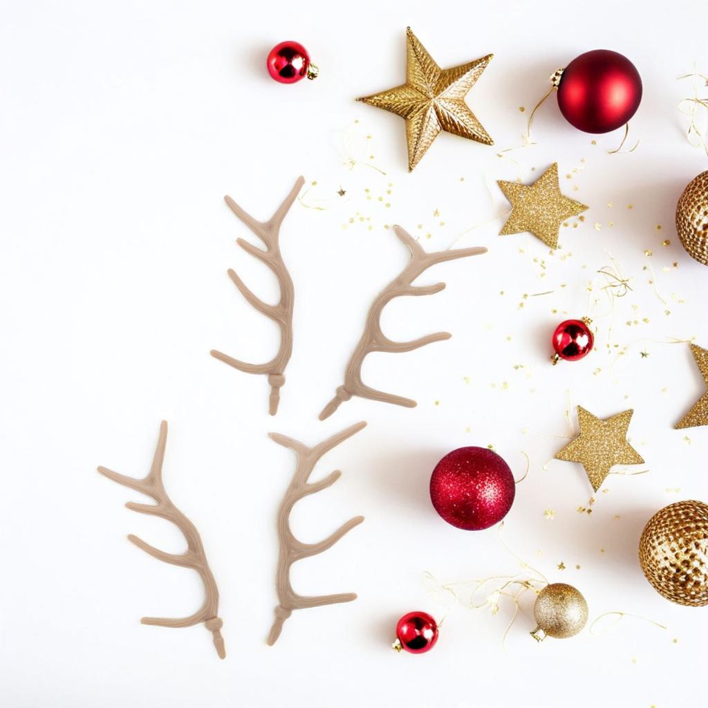 12Pairs Delicate Branch Craft Antler Snowman Ornament Christmas Mini Reindeer Antler Craft For Crafts Suite Plastic Branch Decor