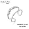 Teamer Fashion Geometric Crown Ring for Women Girls Stainless Steel Double Layer Open Ring Elegant Daily Office Party Jewlery