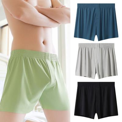 Herren-Höschen für den Sommer, lockere, coole Boxershorts, weicher, atmungsaktiver Stoff, elastischer Bund, schnelltrocknende, einfarbige Pyjamahose