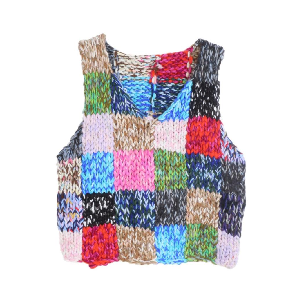Color Block Striped Rainbow Sweater Vest for Women – Knitted European & American Style Pullover 2025 Edition