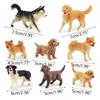 8 stk hundefigurer lekesett, realistiske detaljerte valpefigurer i plast, håndmalte minihundefigurer lekesett kakedekorasjoner