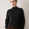 Women's Cashmere Knit Top, Half-High Neck, Loose Fit, Slimming, Thick Sweater for Autumn/Winter