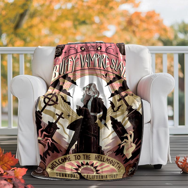 Buffy Flannel Blanket Soft Warm All-Season Throw, Design for Camping, Car Travel, Hiking Sofa, Bed, Office Perfect Gift for Parties