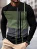 Trendy Men's Long Sleeve T-Shirt, Geometric Design, Casual Comfort Fit