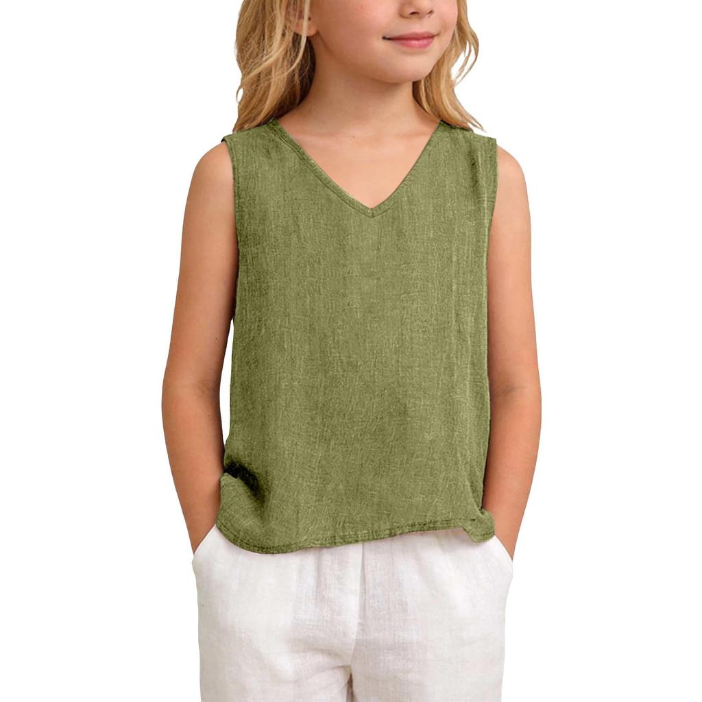 Lockeres T-Shirt für Kinder: Lässiges ärmelloses Mädchen-Tanktop