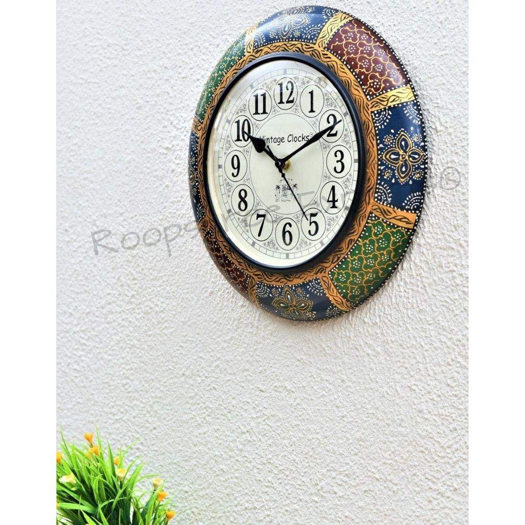 Hand-Painted Wooden Wall Clock / 12 Inch (30 CM's)