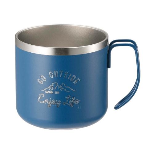 Captain Stag (CAPTAIN STAG) Double Stainless Steel Vacuum Insulated Mug, 350ml, Blue, Monte UE-3433