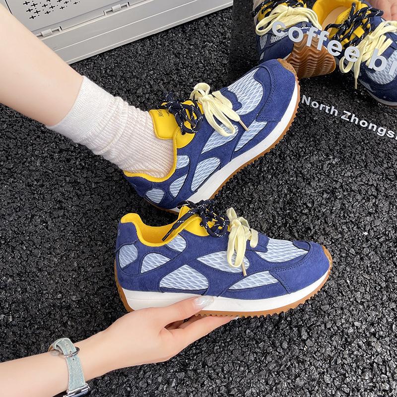 Mesh thin German training shoes women's 2025 new summer retro with skirts breathable flat bottom light sports Forrest Gump shoes