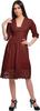 Moomaya Solid Midi Dress For Women Plus Size Lace Details Clothing Summer