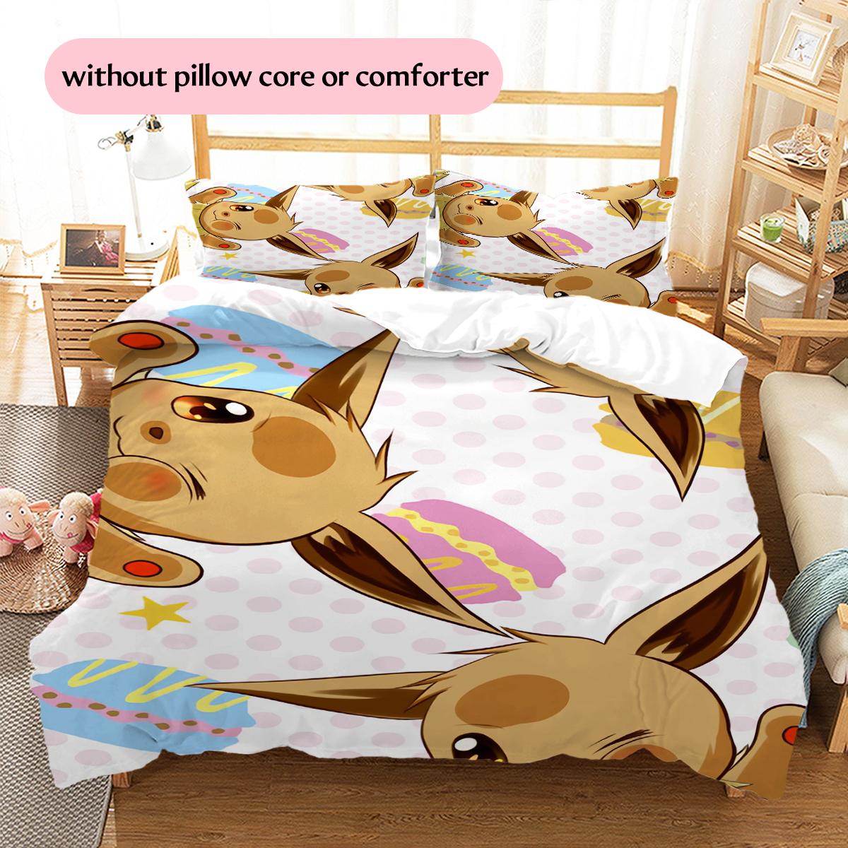 Eevee ArtsPattern Bedding Quilt Set  Home Decoration  Gift (1 * duvet cover + 2 * pillowcase  without core) 135x200cm
