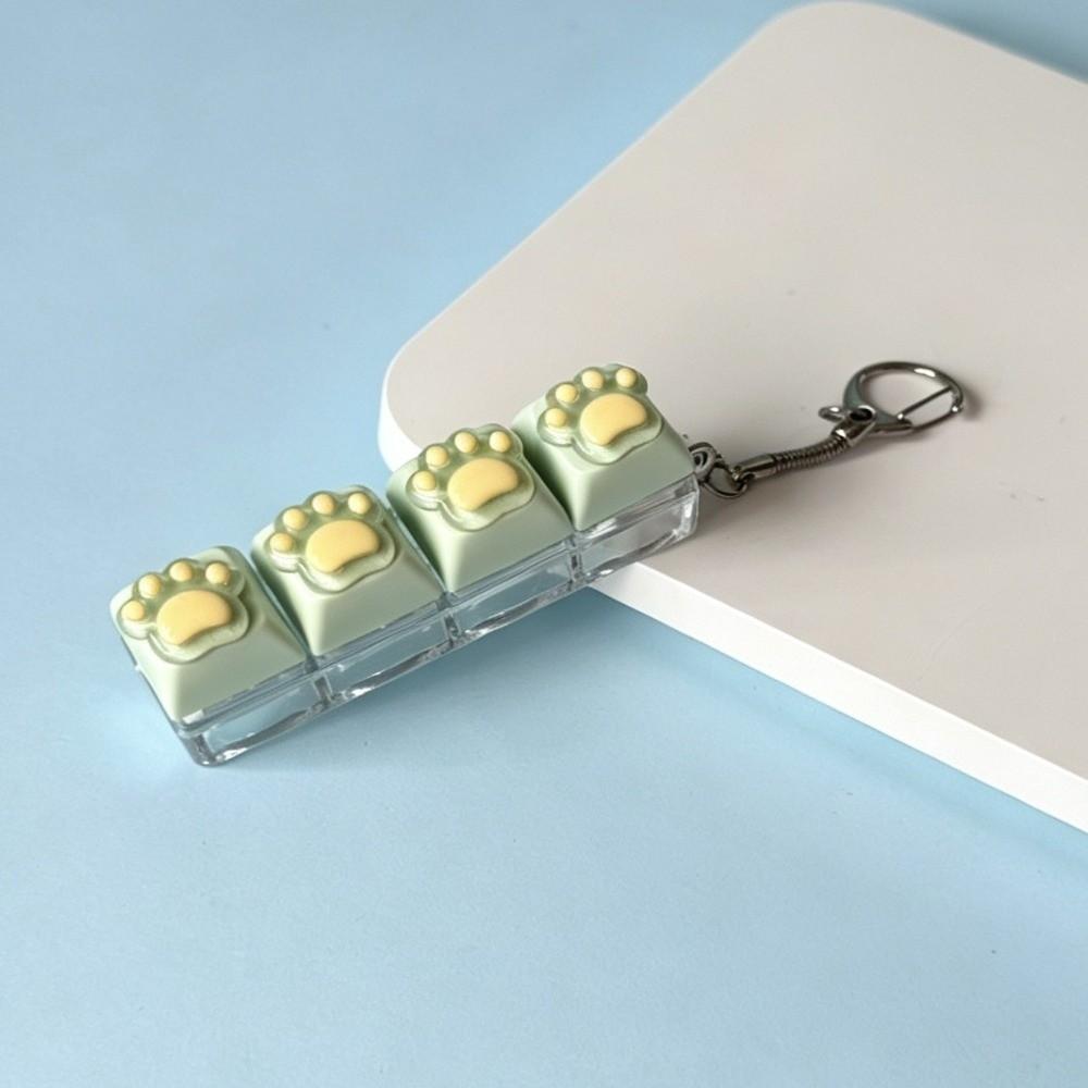 Colorful Design Cat Claws Keychain Silicone Soft Keycap Keychain Cat Paw Keychain Backpack Pendant