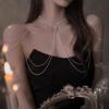 Long Fringe Shoulder Necklace Crystal Back Chain Multi-layer Tassel Chain Clavicle Chain Luxury Rhinestone Body Chain