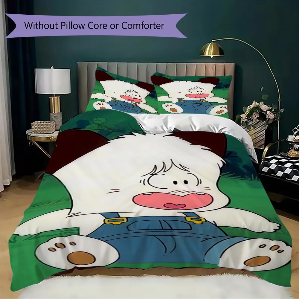HELLO SPANK Pattern Bedding,Quilt Set Quilt Cover Pillowcase Home Birthday Gift(1 * duvet cover + 2 * pillowcase, without core)_lx