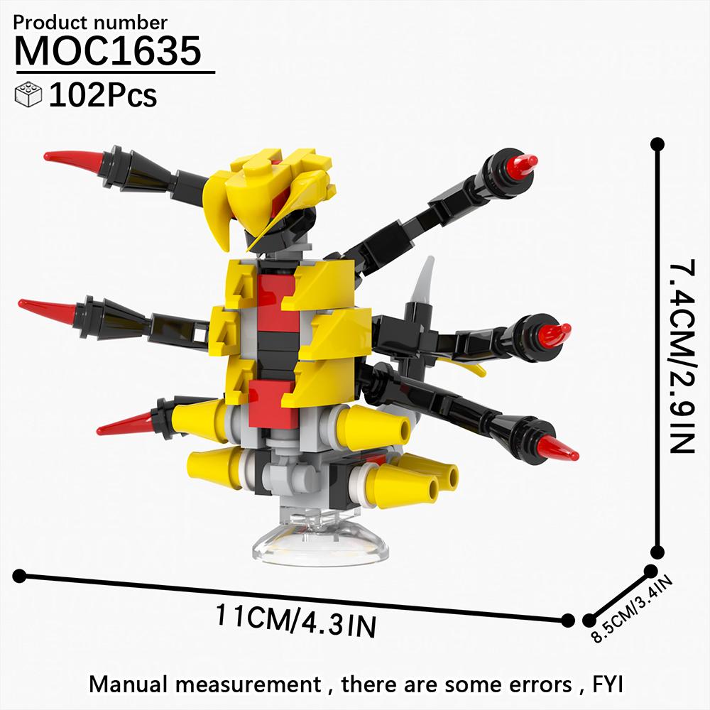 MOOXI MOC Ash Monster Cute Anime Games Compatible Figures Building Blocks Adults Toys For Children Friends Gift Bricks Cheap DIY