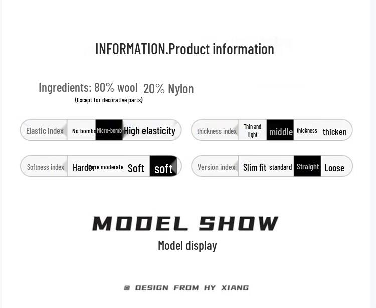 Hengyuanxiang Men's Mid-Length Double-Sided Wool Blend Coat