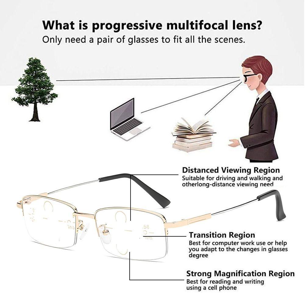Multifocal Presbyopia Eyeglasses Progressive Near Far Hyperopia Glasses Optical Eyewear  Men Women