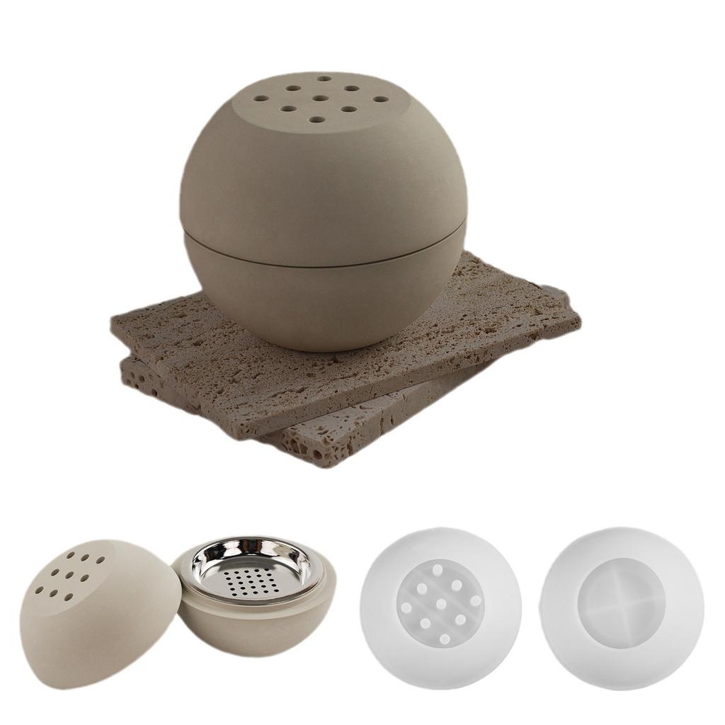 Ball Shape Incense Burner Silicone Mold Aromatherapy Cups Concrete Burning Incense Holder Molds Ornament Home Decor