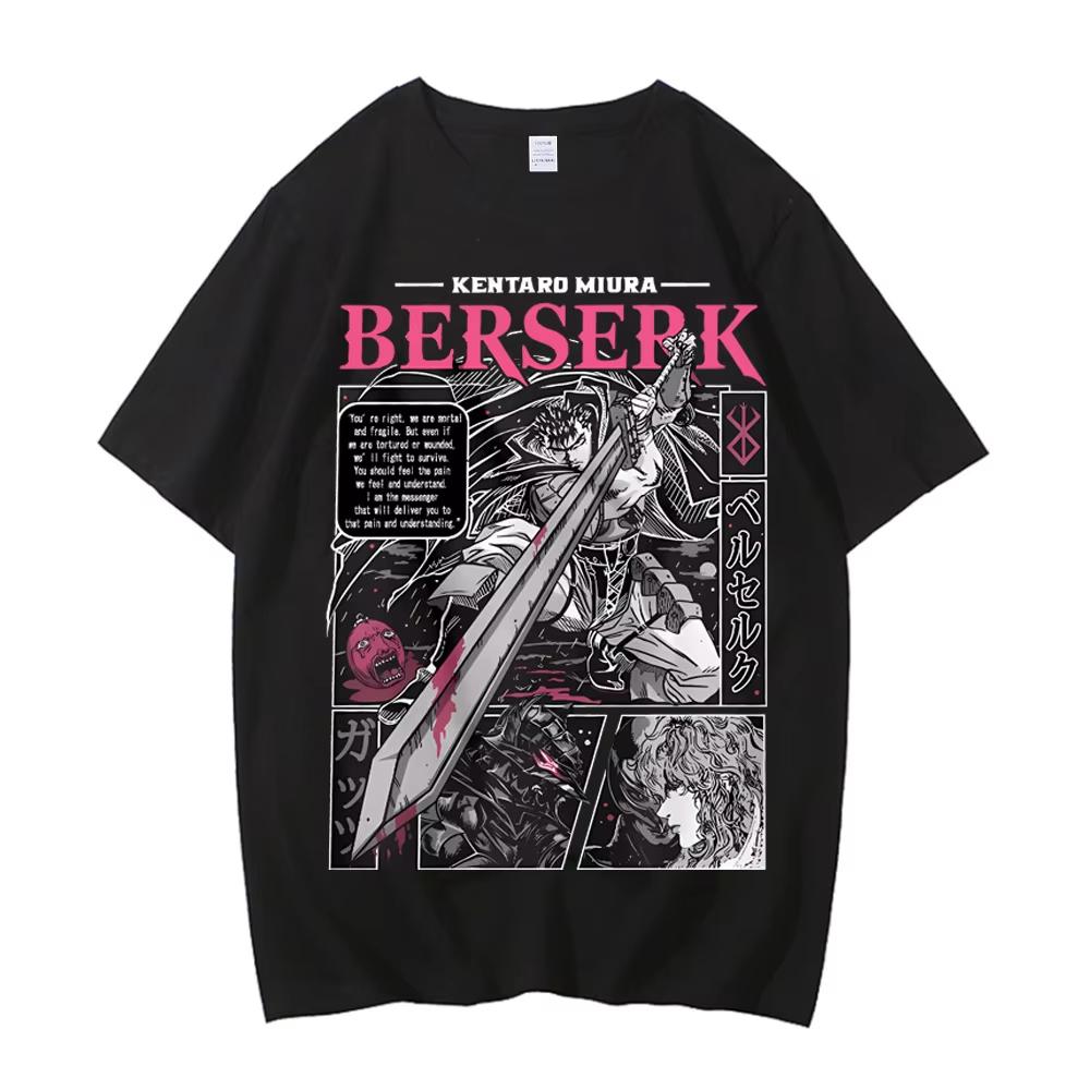 Anime Berserk T-shirt Sommar Män Kvinnor Hög Kvalitet Kortärmad T-shirt Tryck T-shirt Toppar 2025 Tee Trend Fans Kläder
