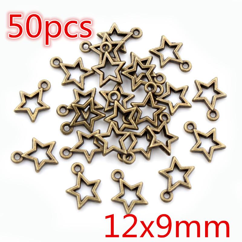 New Fashion Antique Silver Plated Bronze Stars Chrams Metal Alloy Pendant Charms for DIY Neckalce Jewelry Making Findings