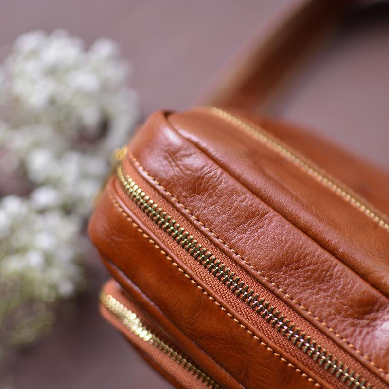 Men's Genuine Leather Crossbody Shoulder Bag, Retro Korean Style, Versatile for Women, New Trend.