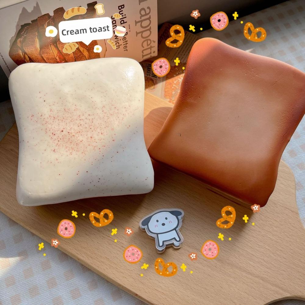 Squishy Butter Toast Bread SqueezeToys for Stress Relief, Soft Slow-Rise Anti-Anxiety Sensory Fidget Toys for Adults Kids ADHD