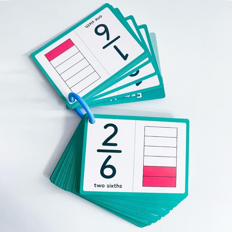 Fraction Educational Cards Math Study Tool For Students Teachers Homeschooling Materials Paper Visual Learning Aids