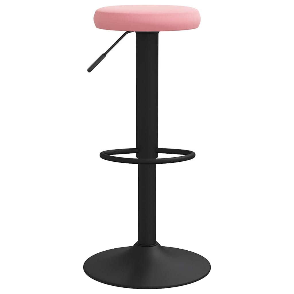 Vidaxl Stołki Barowe, 2 Szt., Różowe, Tapicerowane Aksamitem