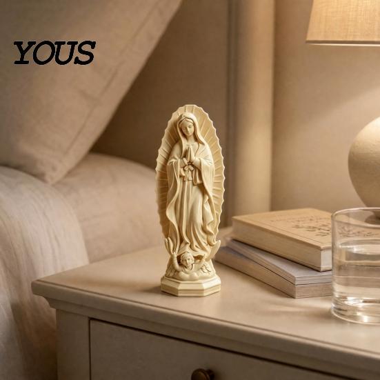 Durable Virgin Mary Sculpture Statue, Religious Resin Sculpture, Blessed Holy Lightweight Statue Mother Figurine for Catholic Home Desk Decor