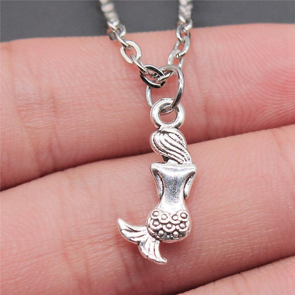 Mermaid Dolphin Ocean Life Pendant Antique Bronze Metal Men Collar Necklace Fashion Gift