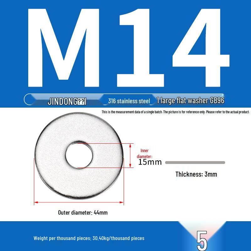 Stainless Steel 304/201/316 Oversized Thick Flat Washer Gasket Screw Washer GB97/GB96