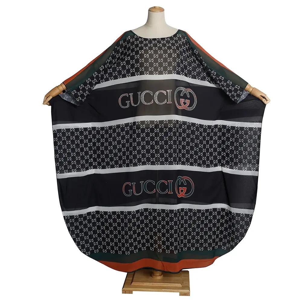 2023 Korálková výšivka Krajka S kapucí Muslimské šaty - Nadměrná velikost Africká dámská dlouhá róba