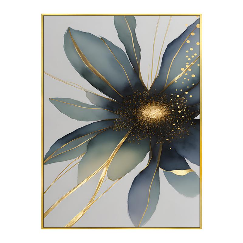 

Абстрактные цветущие цветы, постеры и принты, роскошная золотая фольга, настенная живопись на холсте, картины, современный скандинавский декор для гостиной 30x40cm No Framed