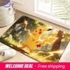 Pikachu Lightning Anime Print Doormat Non-Slip Absorbent Floor Mat for Indoor Entrance Home Decor