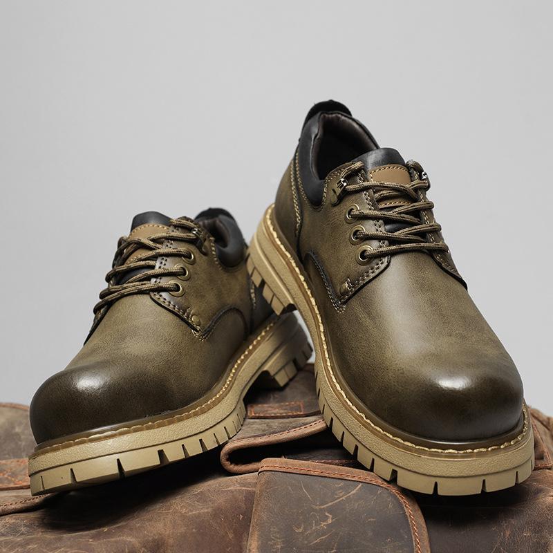 Pánské kotníkové boty, nízké pracovní boty, 2025 nové outdoorové boty v retro stylu, ležérní, všestranné, s velkou špičkou, trendy boty