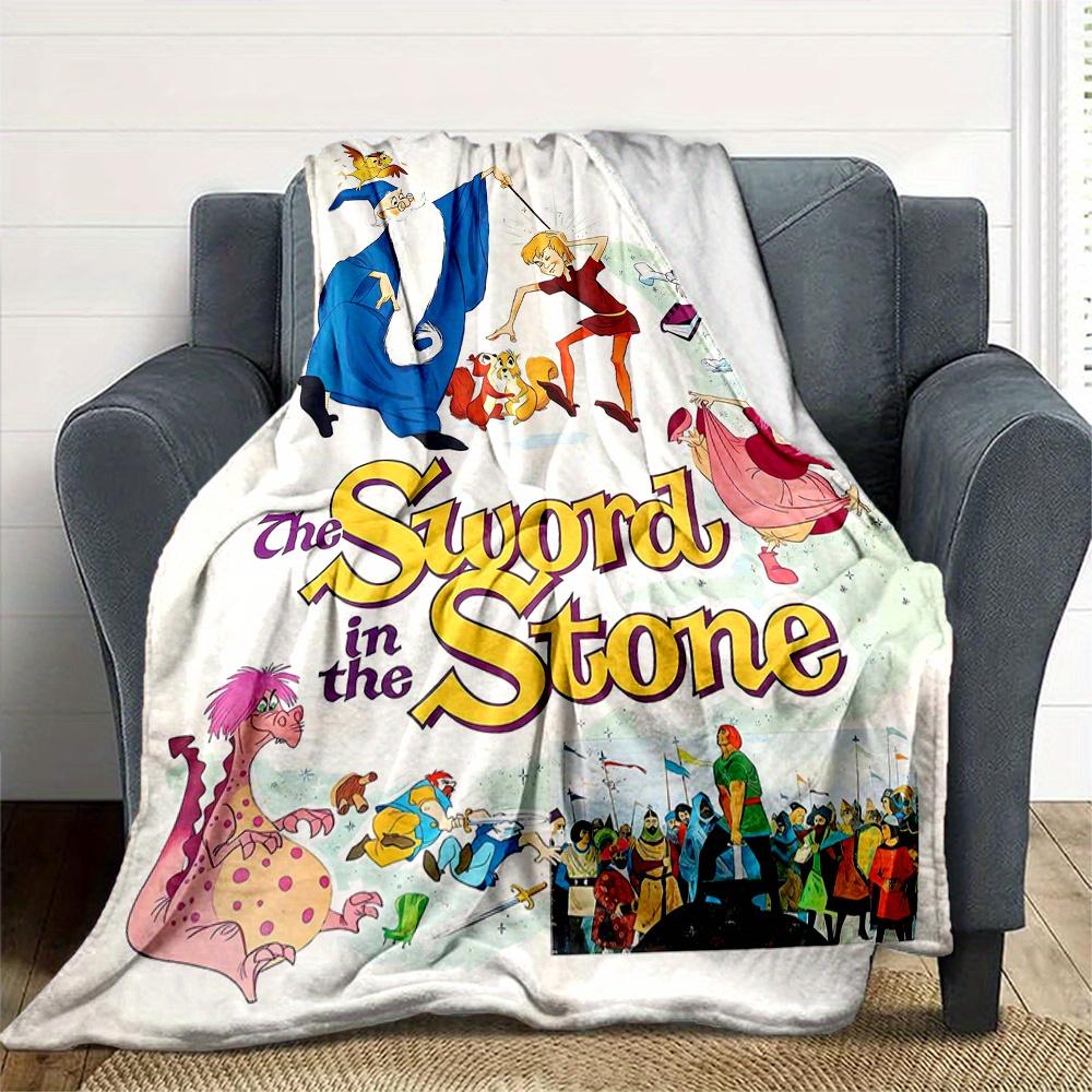 1pc, The Sword in the Stone Blanket Soft Throw for Outdoor, Gift Idea, Outdoor Blankets, Living Room, Travel