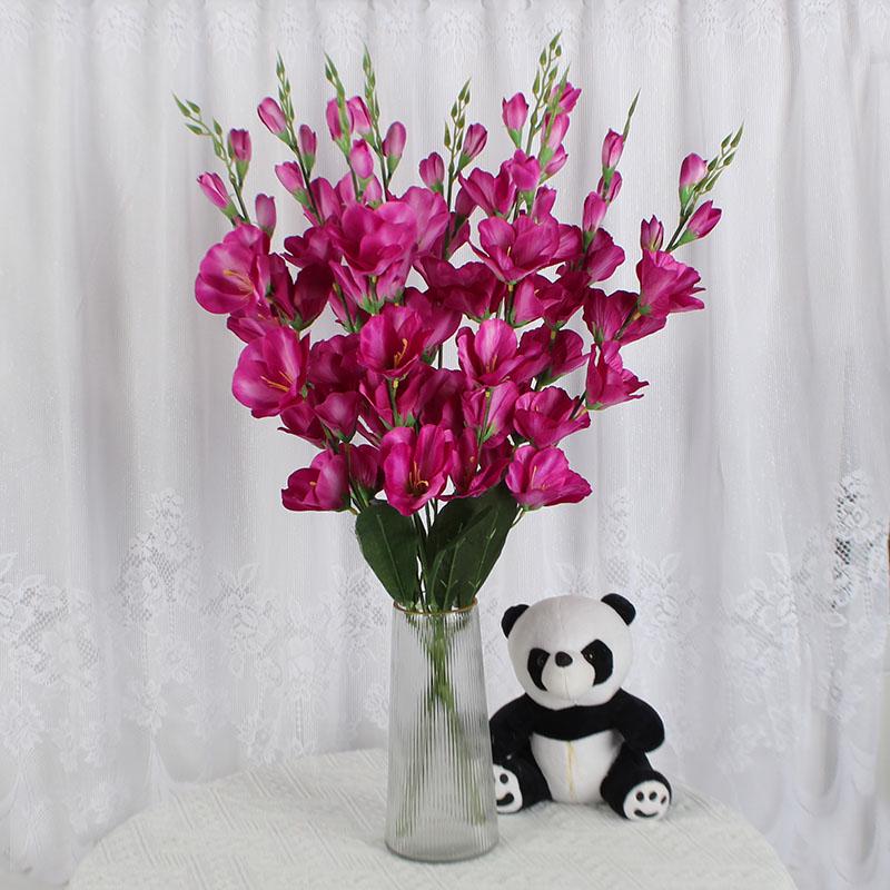 Decorative Silk Gladiolus and Orchid Floral Art for Living Room or Dining Table