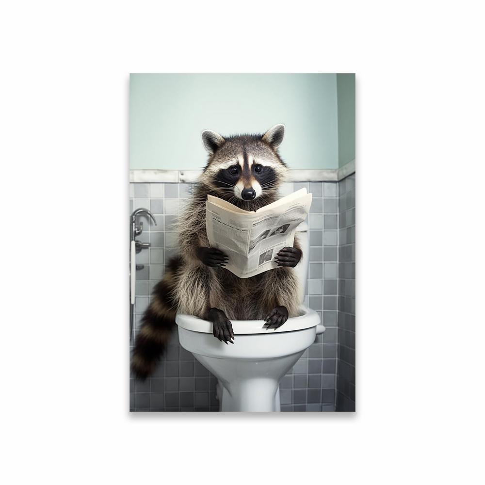 Lustige Nette Tierkunst Poster Tier Hund Katze Wandkunst Drucke Lustige Badezimmer Wanddekoration Leinwandbild Moderne Toiletten Dekoration