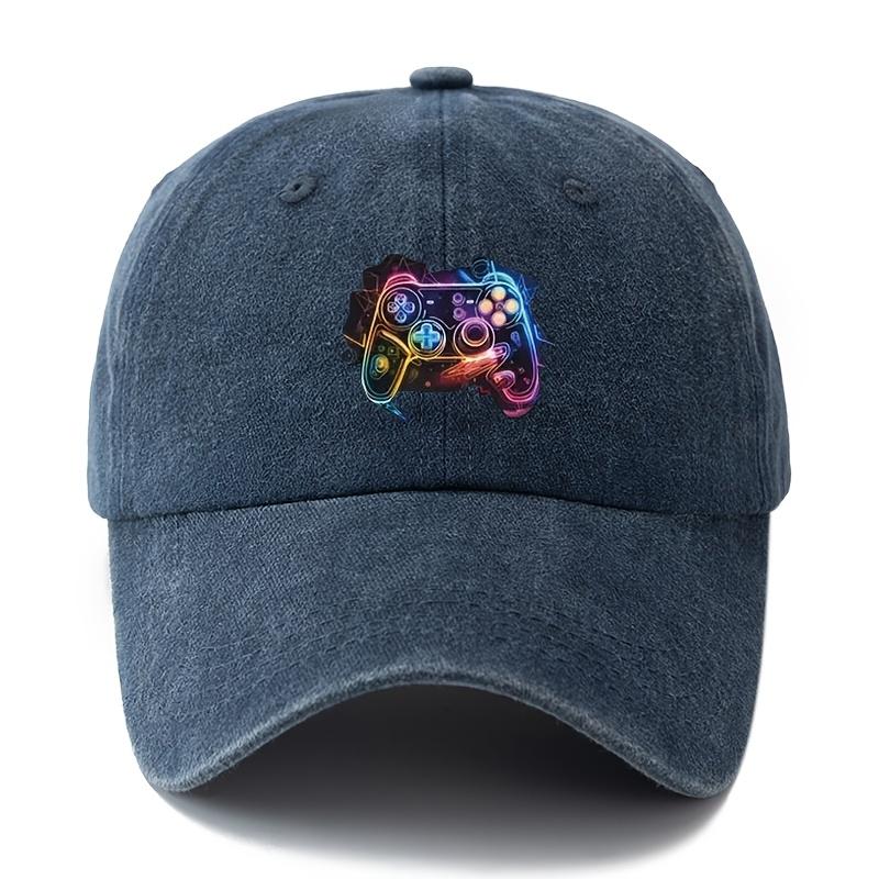 Game console patterned baseball cap, unisex curved brimmed cap, fashionable and versatile daily wear duckbill cap, holiday gift