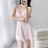 New Female Sexy Nightdress Ice Silk Suspender Thin Pajamas Spring and Summer Lace Lace Dress Live Supply