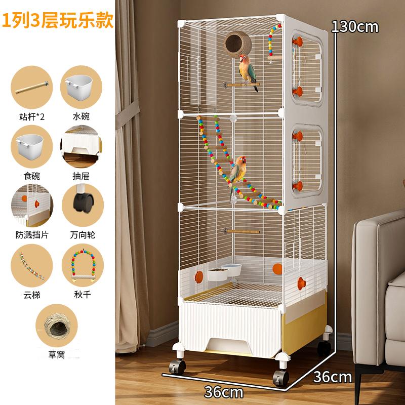 Large Bird Cage for Parrots New Generation Anti-Scatter Design for Cockatiels Spacious Aviary Luxury Habitat for Medium Birds