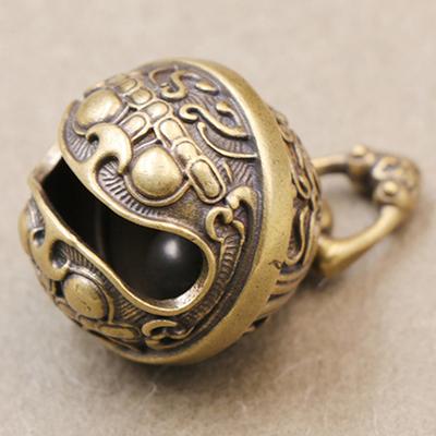 Brass Bell Pendant Keychain Chinese Style Animal Bell Necklace Pendant Jewelry Handmade Vintage Keychains Jewellery Accessories