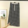 Back Slit High Waist Skirt for Women Summer Versatile Slimming A- Line Skirt Outer Wear Casual Pants Loose Drape Base Skirt