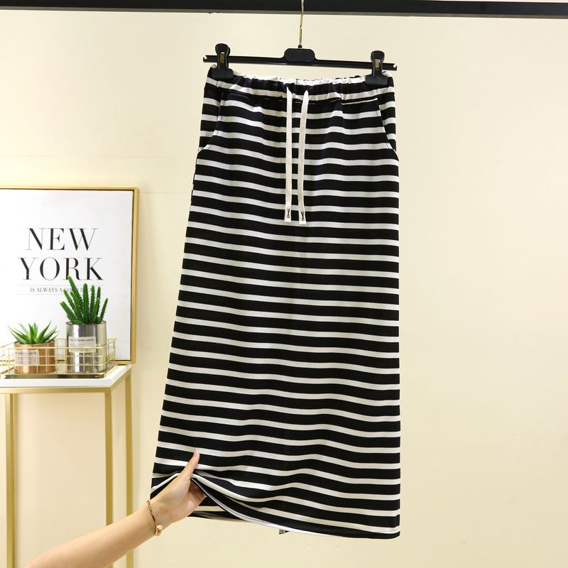 Back Slit High Waist Skirt for Women Summer Versatile Slimming A- Line Skirt Outer Wear Casual Pants Loose Drape Base Skirt