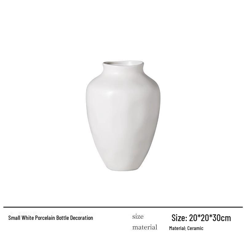 Mid-Century Wabi-Sabi Black & White Ceramic Hydroponic Vase - Matte Finish for Retro Flower Arrangements